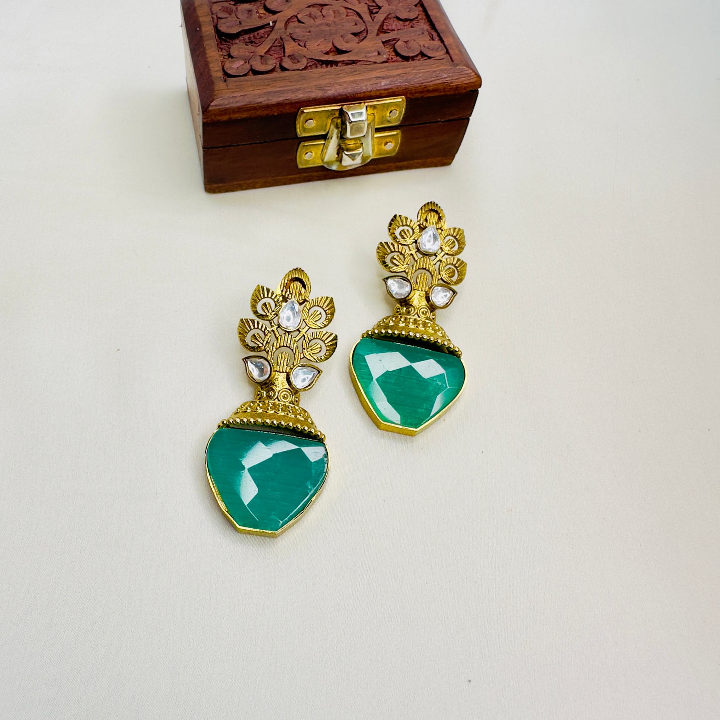 Kundan Antique Gold polish Earrings