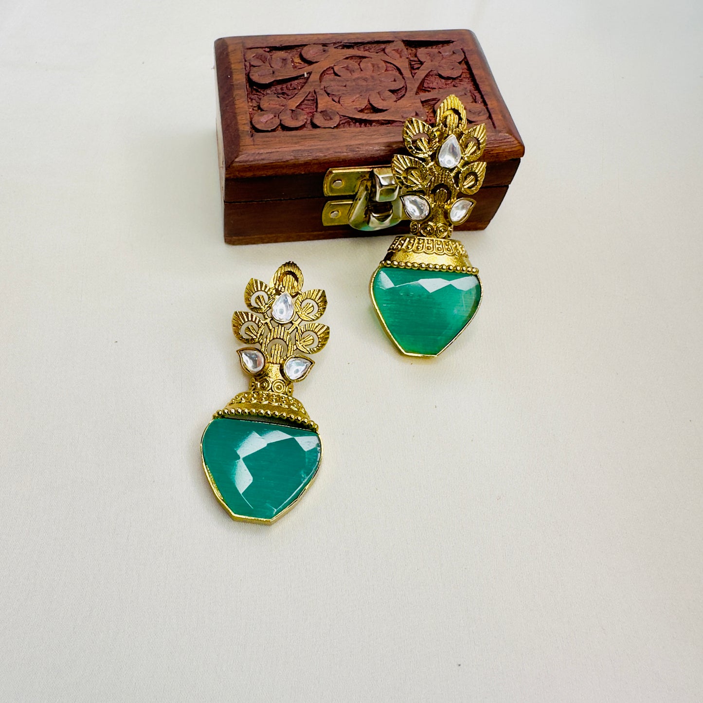 Kundan Antique Gold polish Earrings