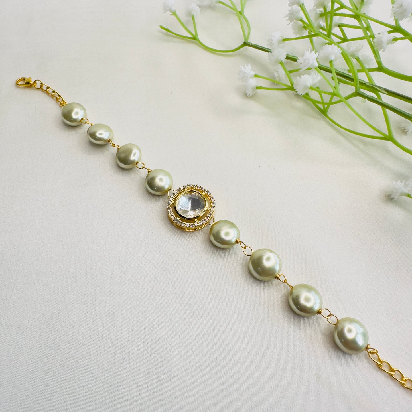 Pearl Mossanite Bracelet