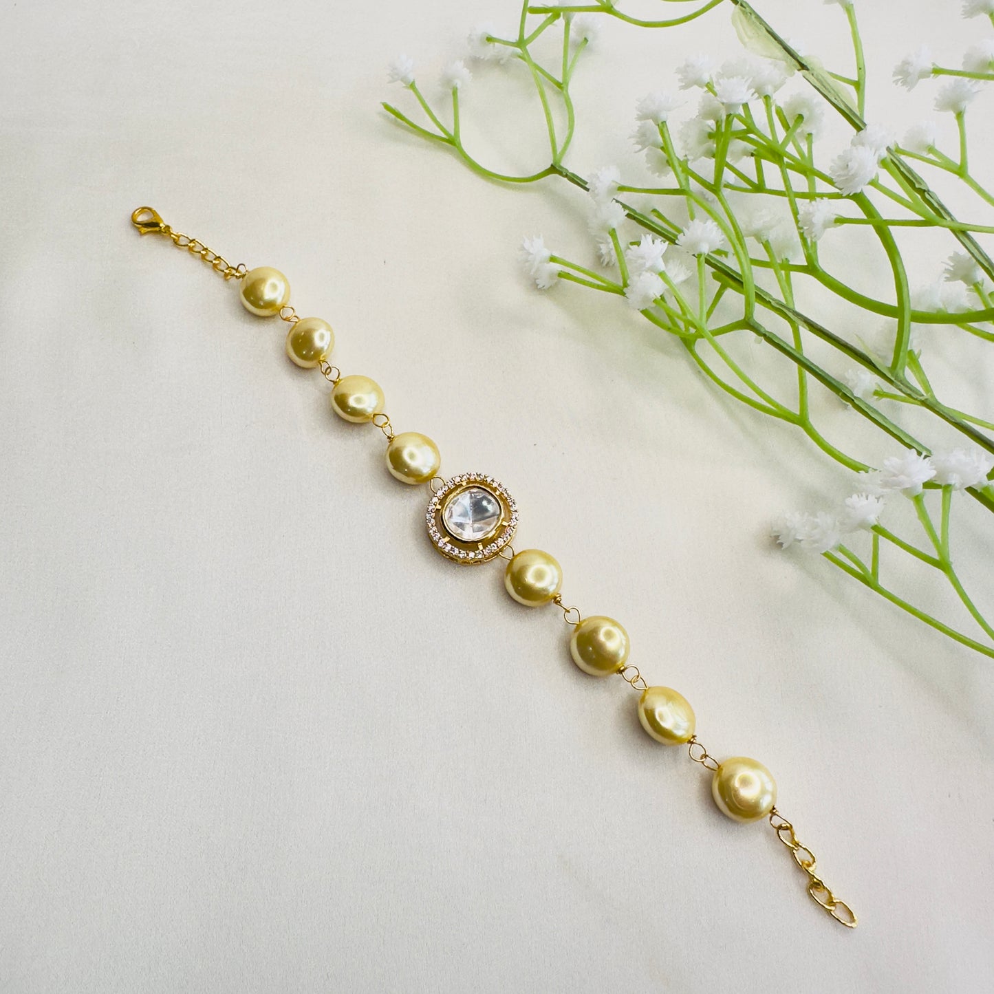 Pearl Mossanite Bracelet