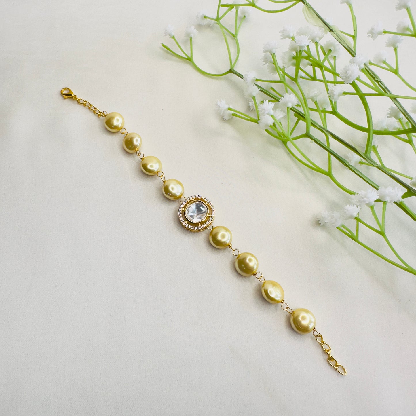 Pearl Mossanite Bracelet
