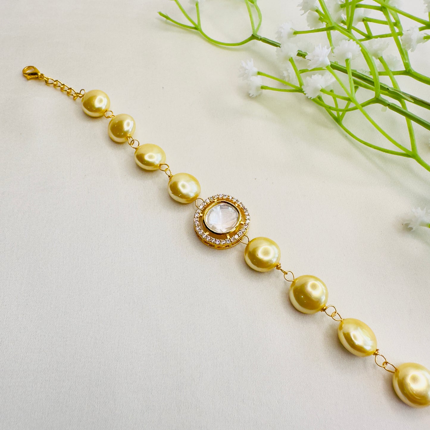 Pearl Mossanite Bracelet