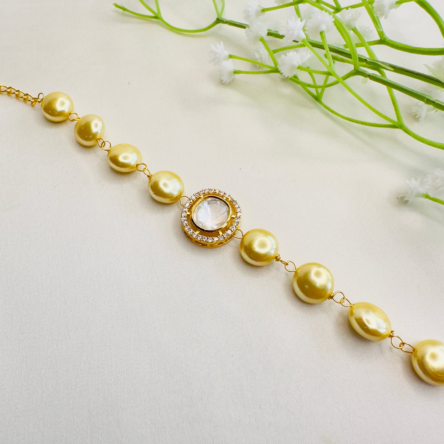 Pearl Mossanite Bracelet