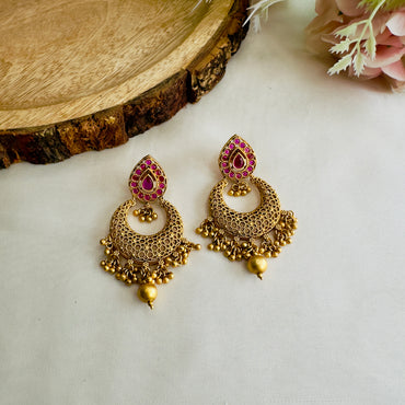 Temple Chandbali Earrings