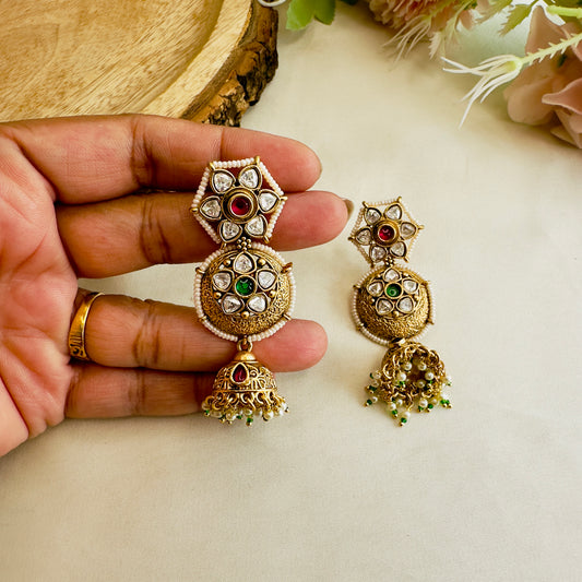 Moissanite Small Jhumki Earrings