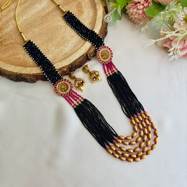 Multilayer Pink Black Necklace