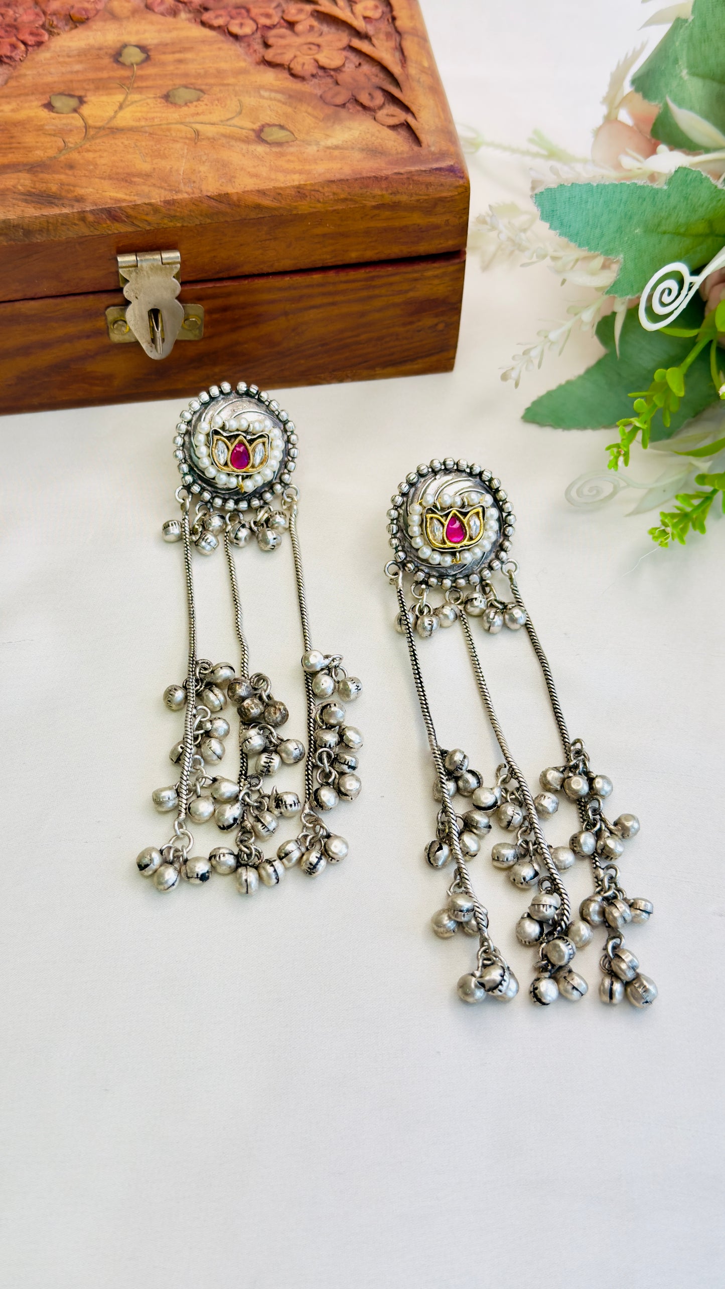 Silver Replica Kashmiri Earrings
