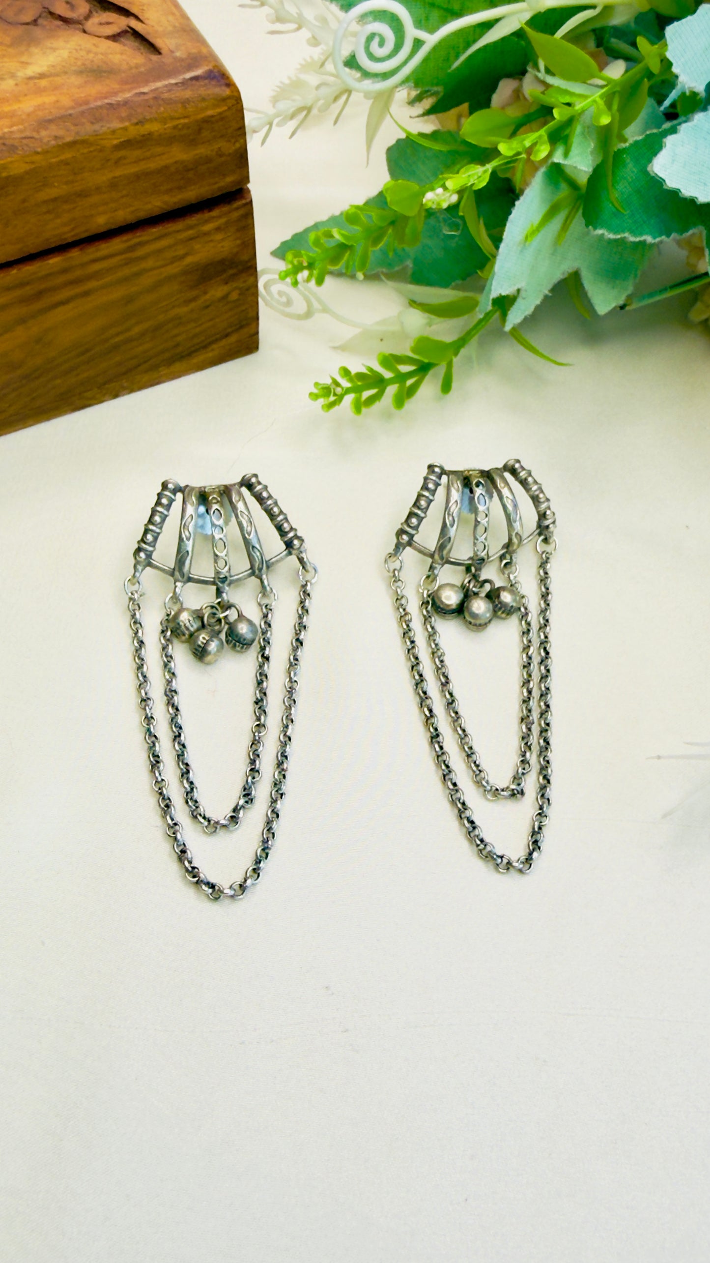 Silver Replica Chain Earrings