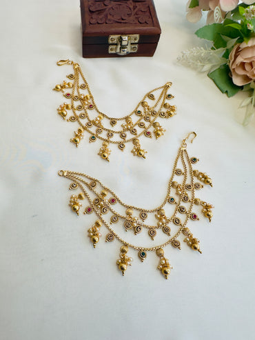 Pearl Stone work Ear Chain