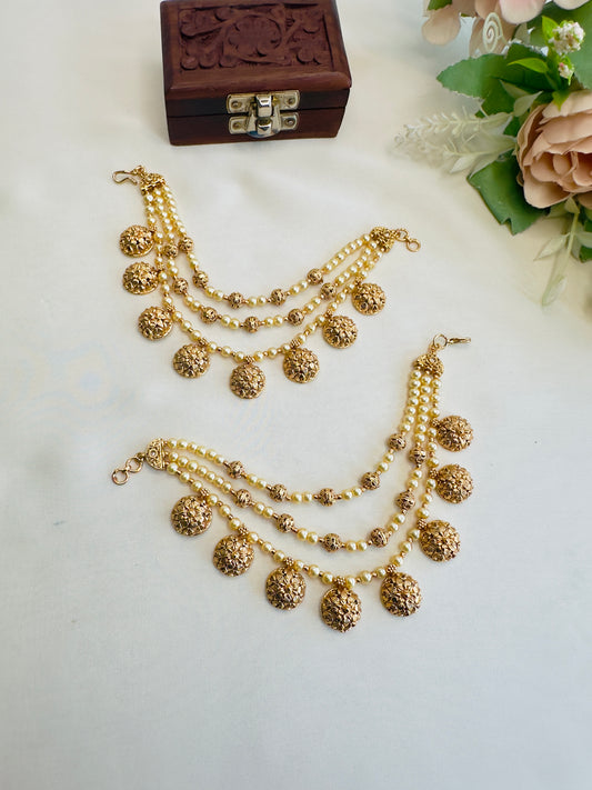 Golden Drops Ear Chain