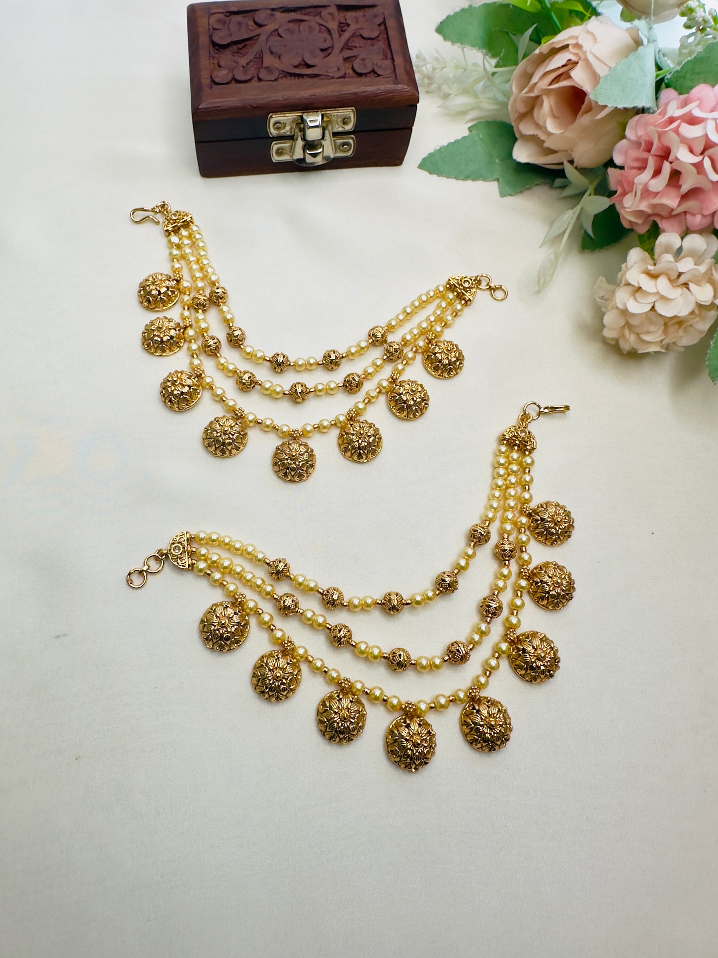 Golden Drops Ear Chain