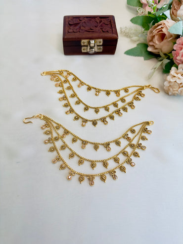 Three Layer Stonework Ear Chain