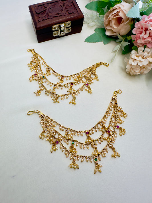 Pearl Three Layers Ear Chain