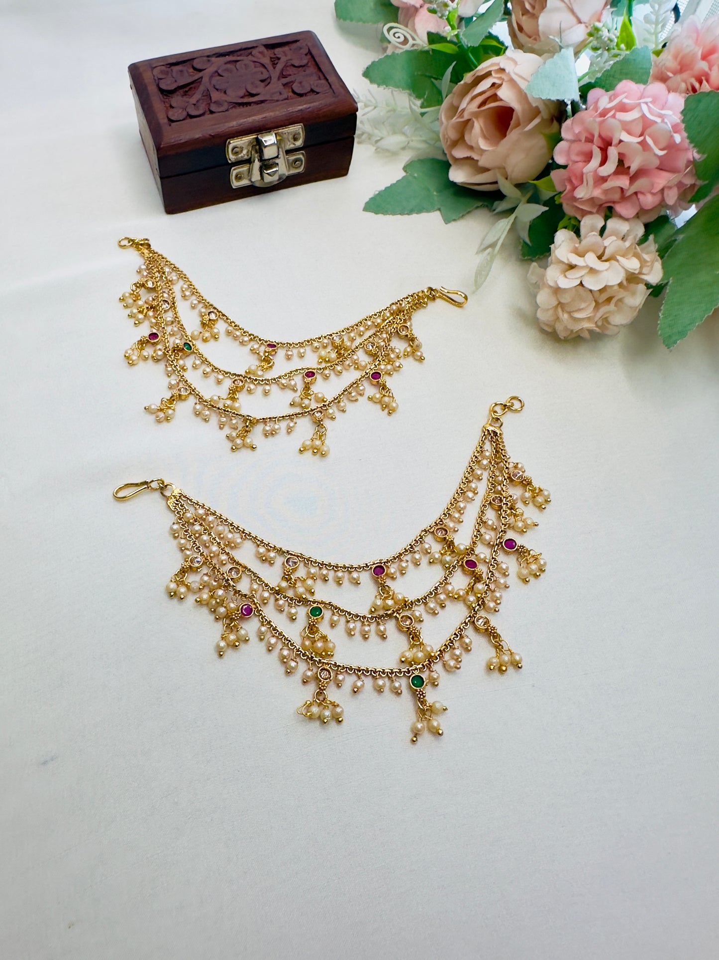 Pearl Three Layers Ear Chain