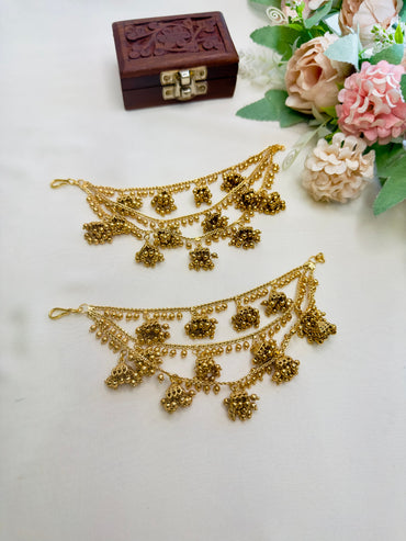 Golden Jhumki Ear Chain
