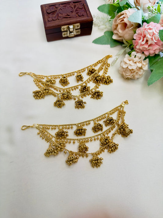 Golden Jhumki Ear Chain