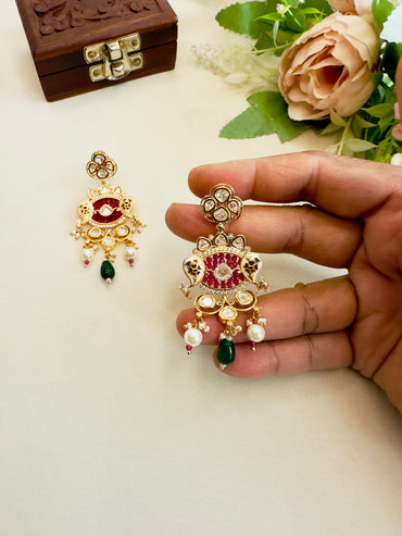 Tyani Kundan Pink Hydro Earrings