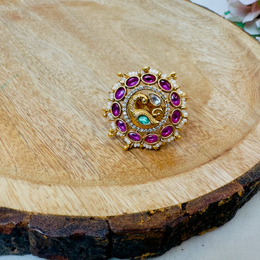 Peacock Multicolor Rajwadi Ring