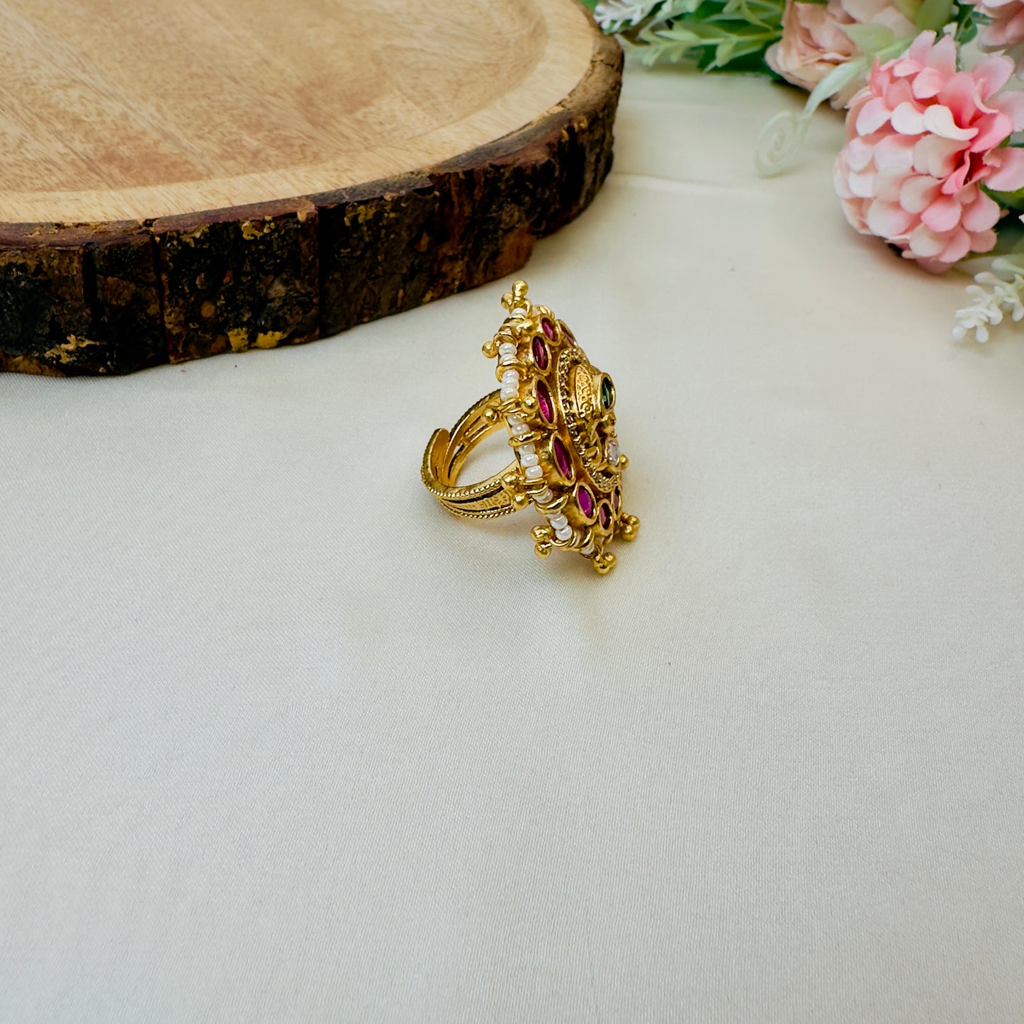 Peacock Multicolor Rajwadi Ring