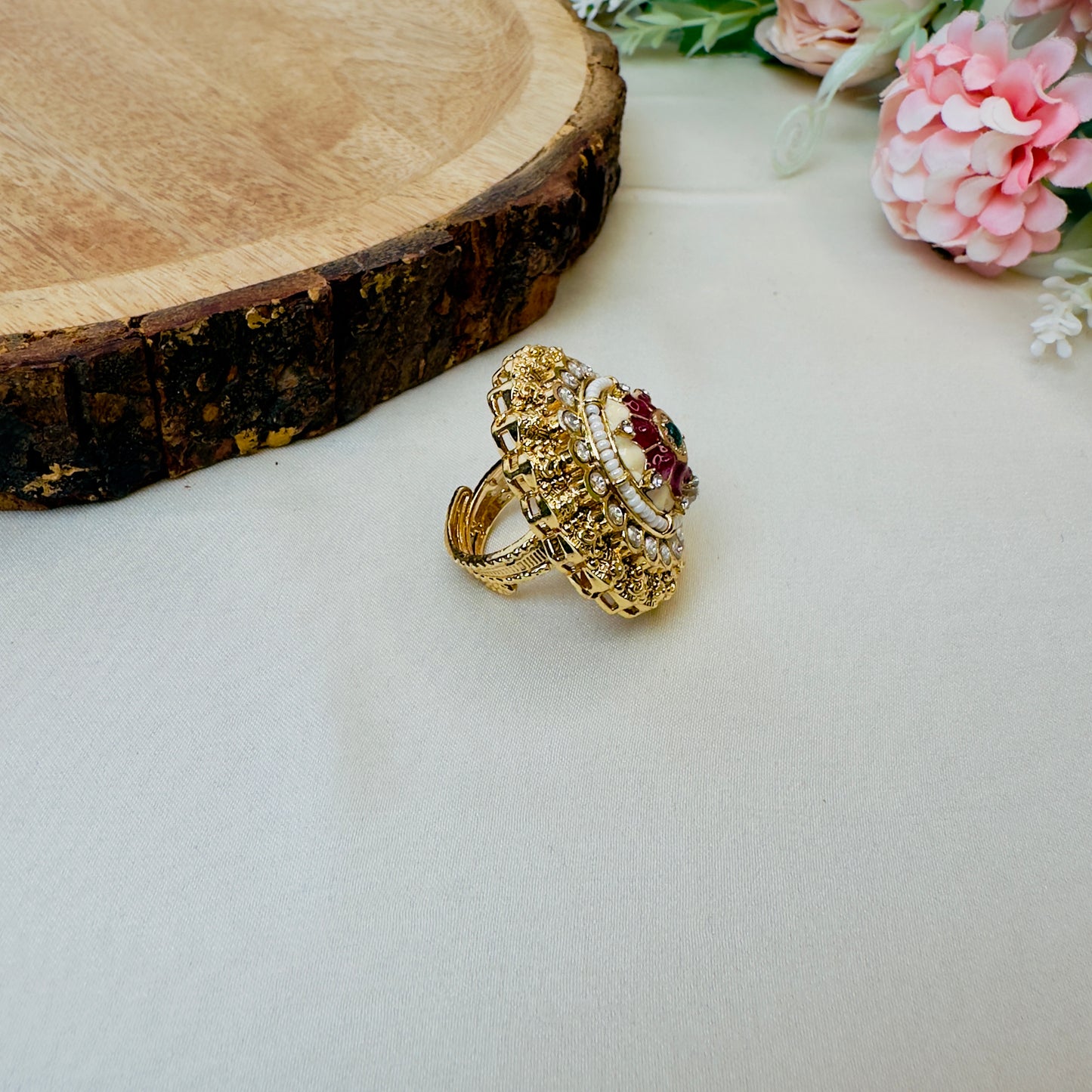 Ruby Green Rajwadi Ring