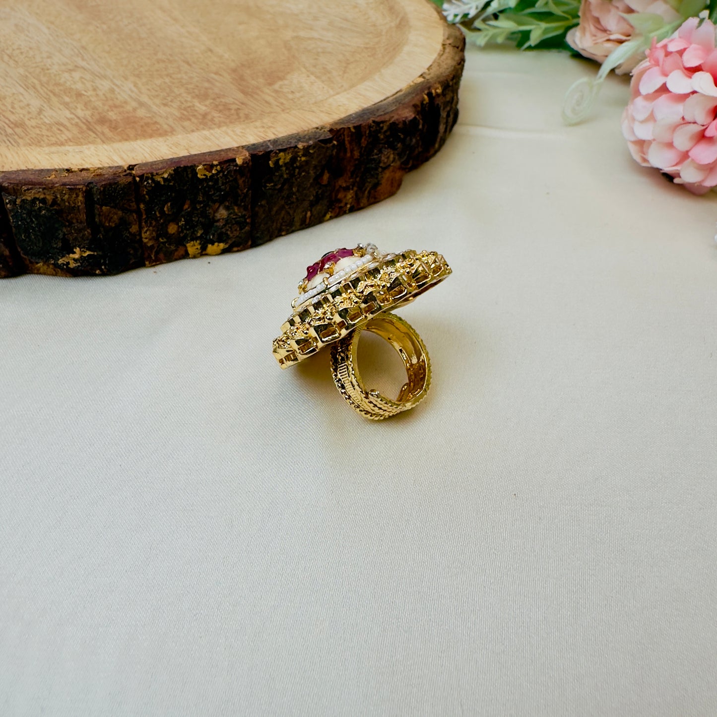 Ruby Green Rajwadi Ring
