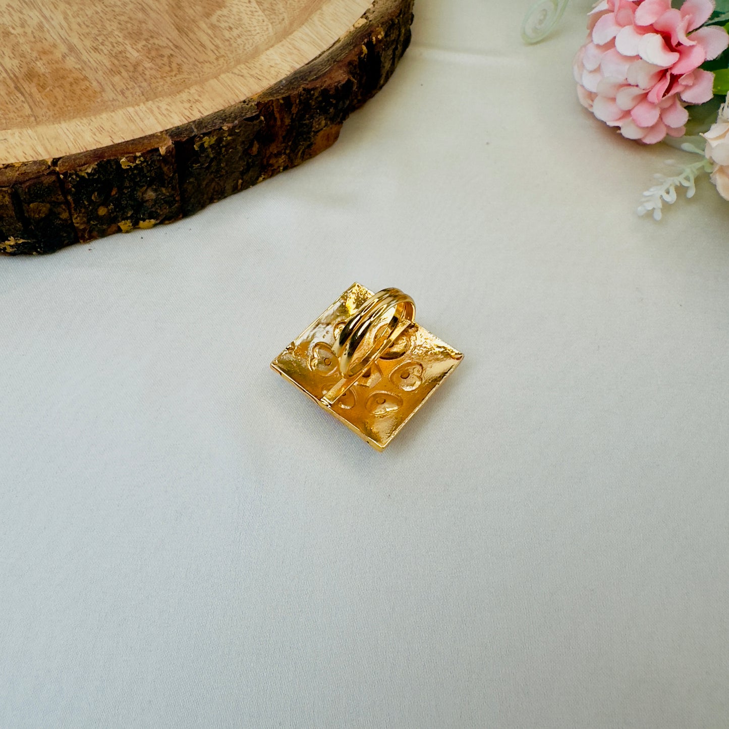 Square Meenakari Rajwadi Ring