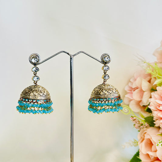 Kundan Apala Polish beads Jhumka