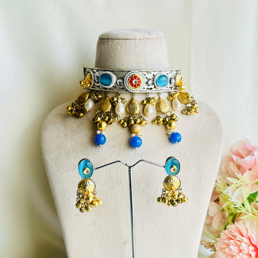 Dual Polish Silver Replica Choker