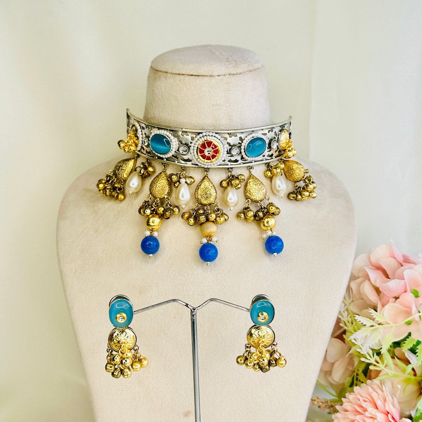 Dual Polish Silver Replica Choker
