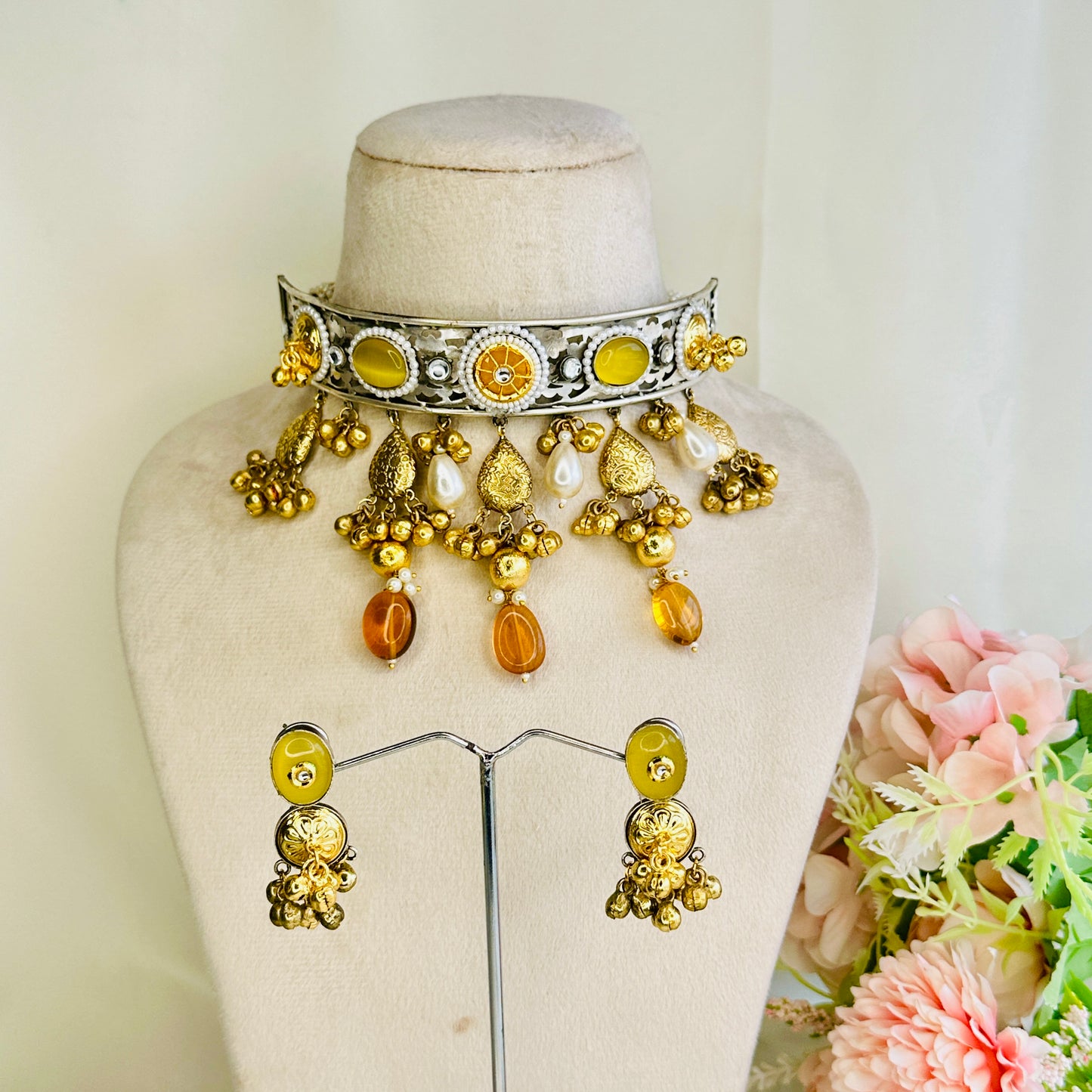 Dual Polish Silver Replica Choker