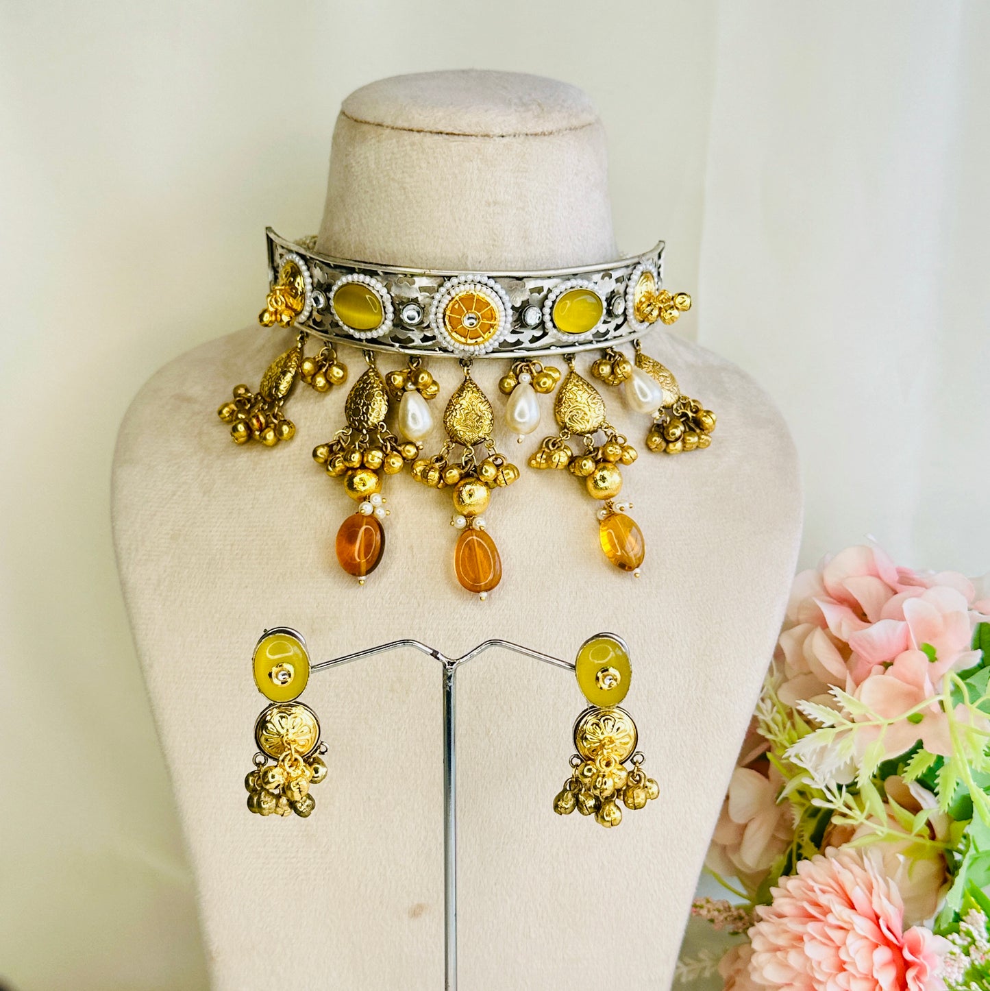 Dual Polish Silver Replica Choker