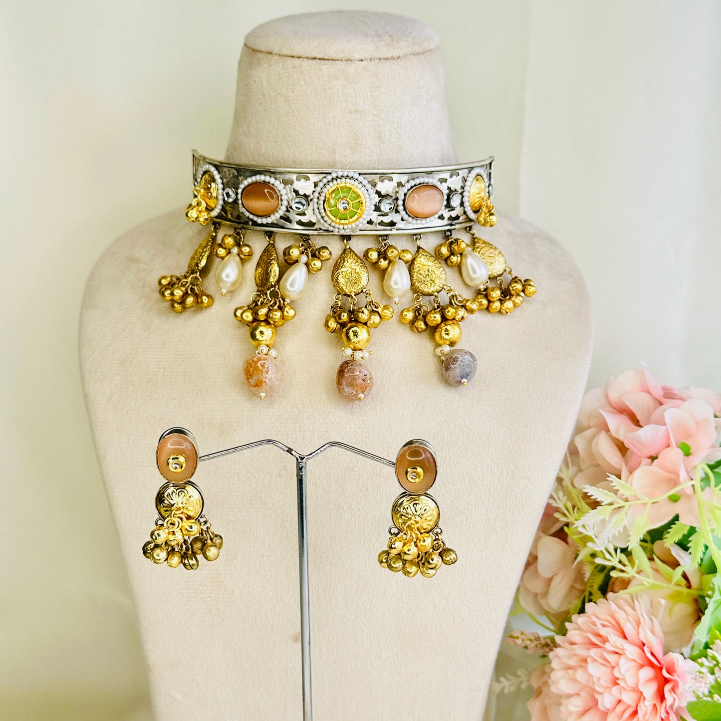 Dual Polish Silver Replica Choker