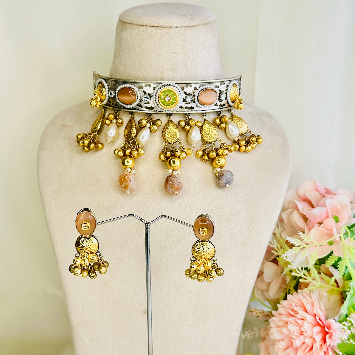 Dual Polish Silver Replica Choker