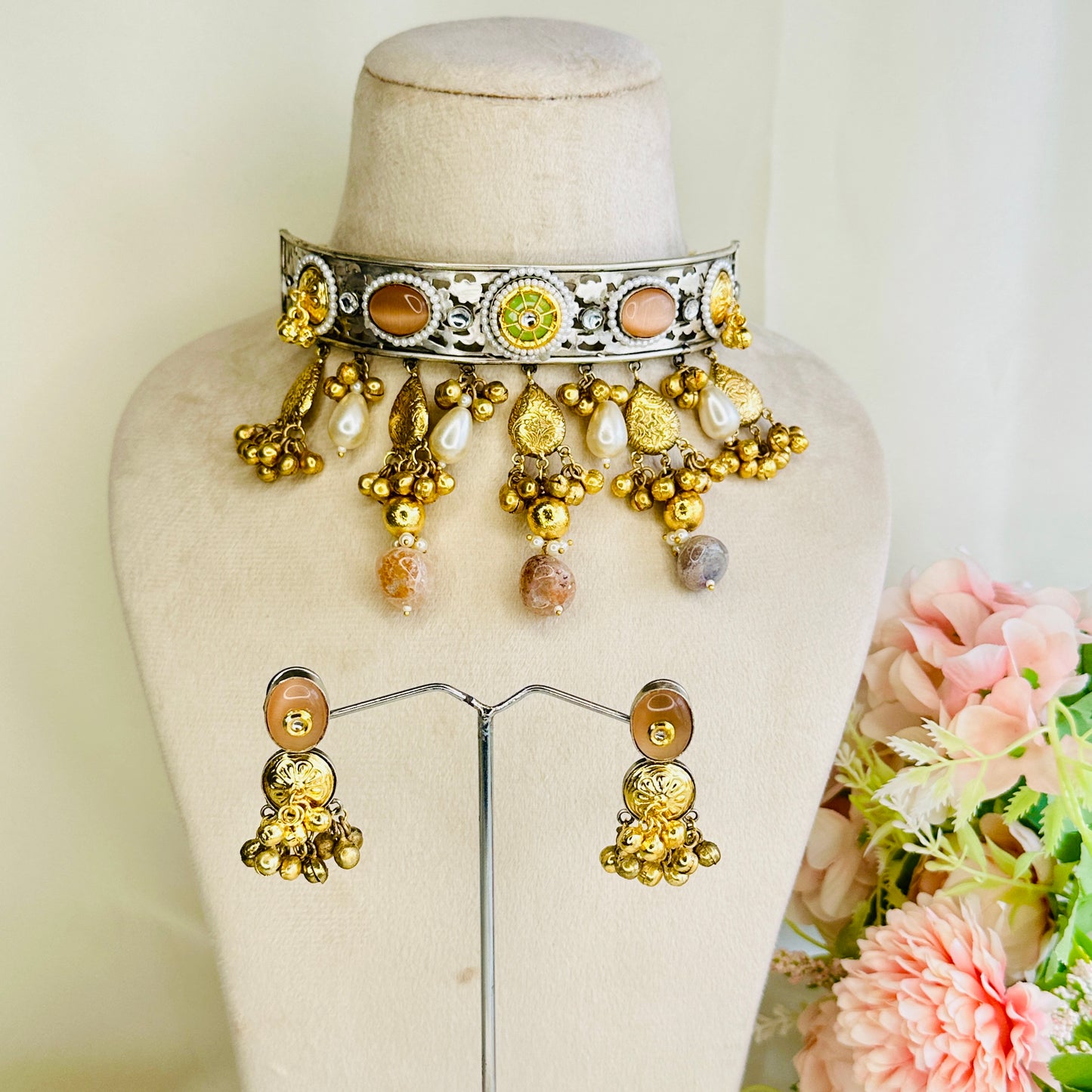 Dual Polish Silver Replica Choker