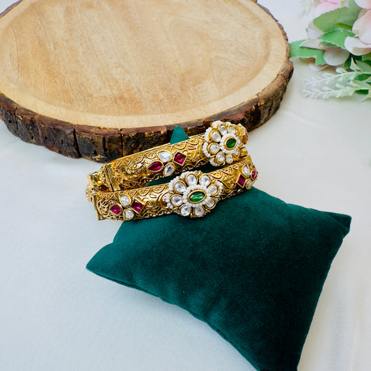 Five Jhumki Rajwadi Bangles set