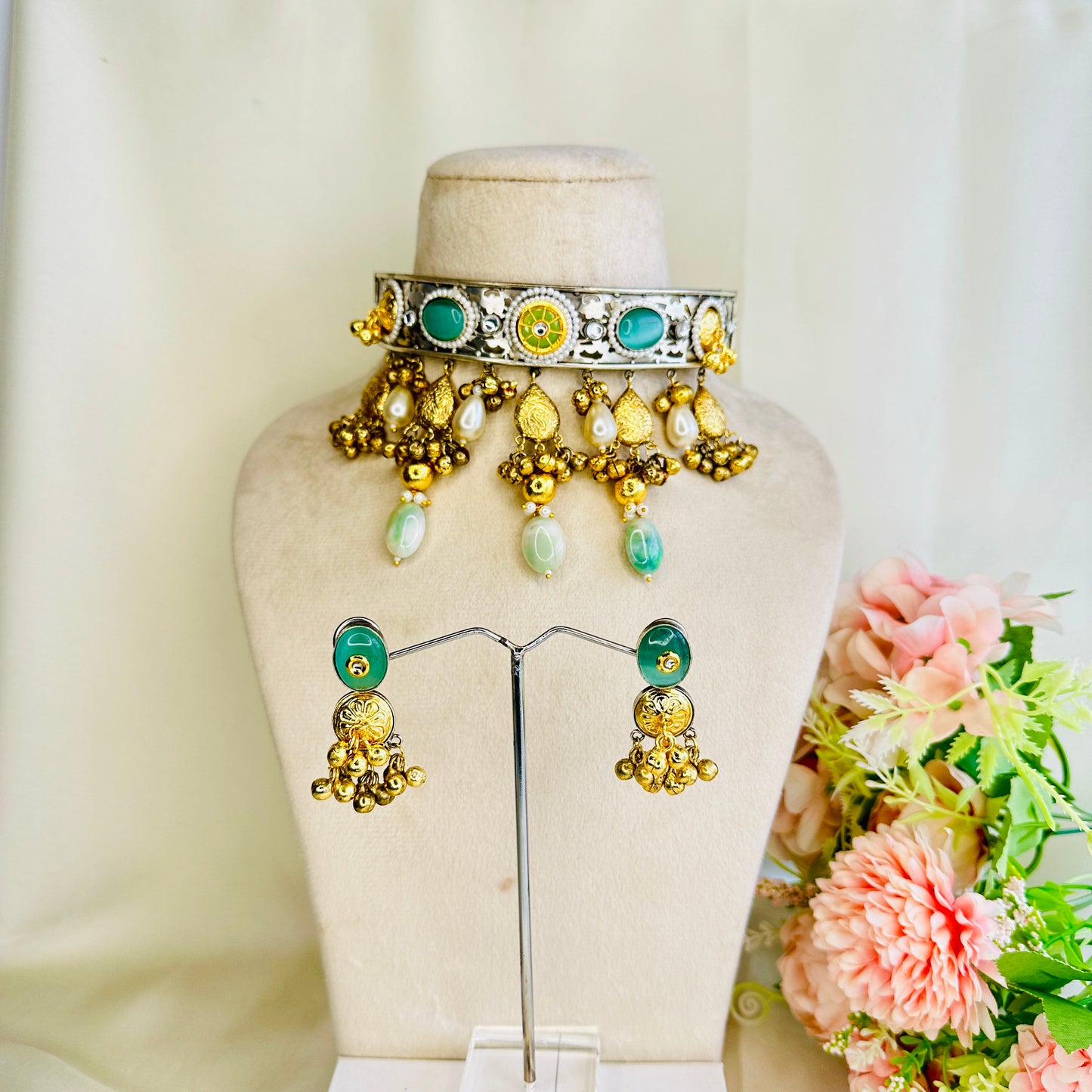 Dual Polish Silver Replica Choker