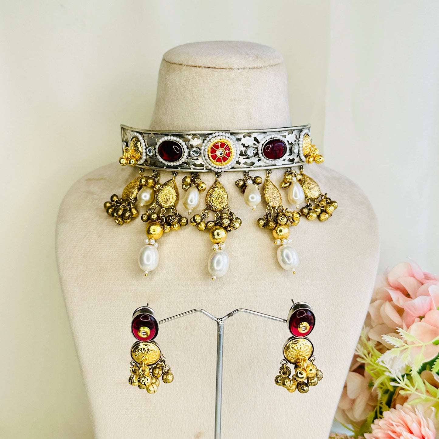 Dual Polish Silver Replica Choker