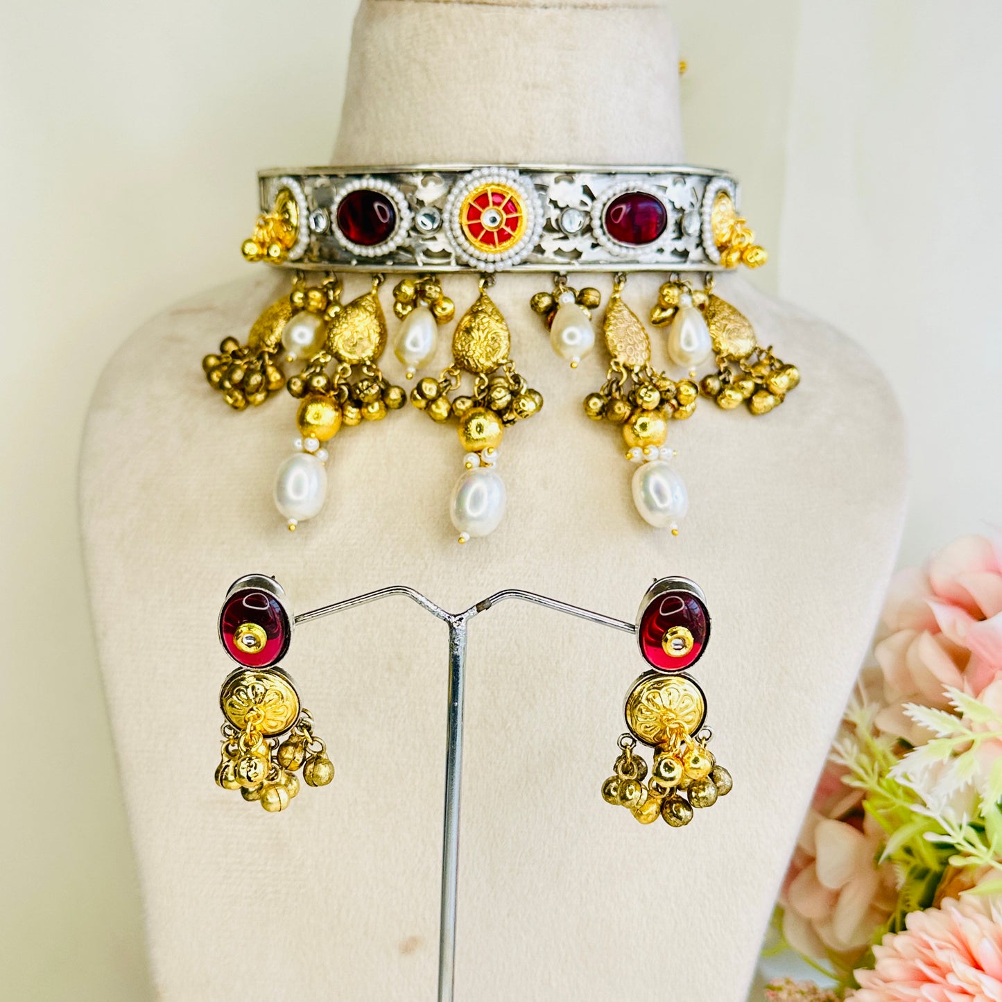 Dual Polish Silver Replica Choker