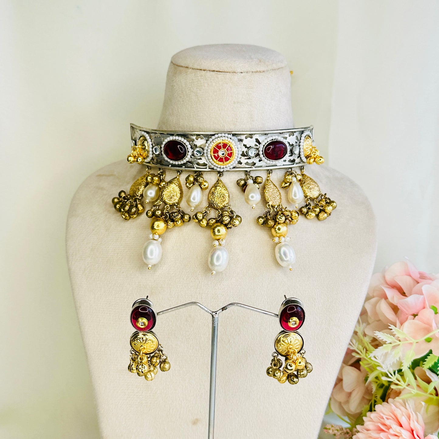 Dual Polish Silver Replica Choker
