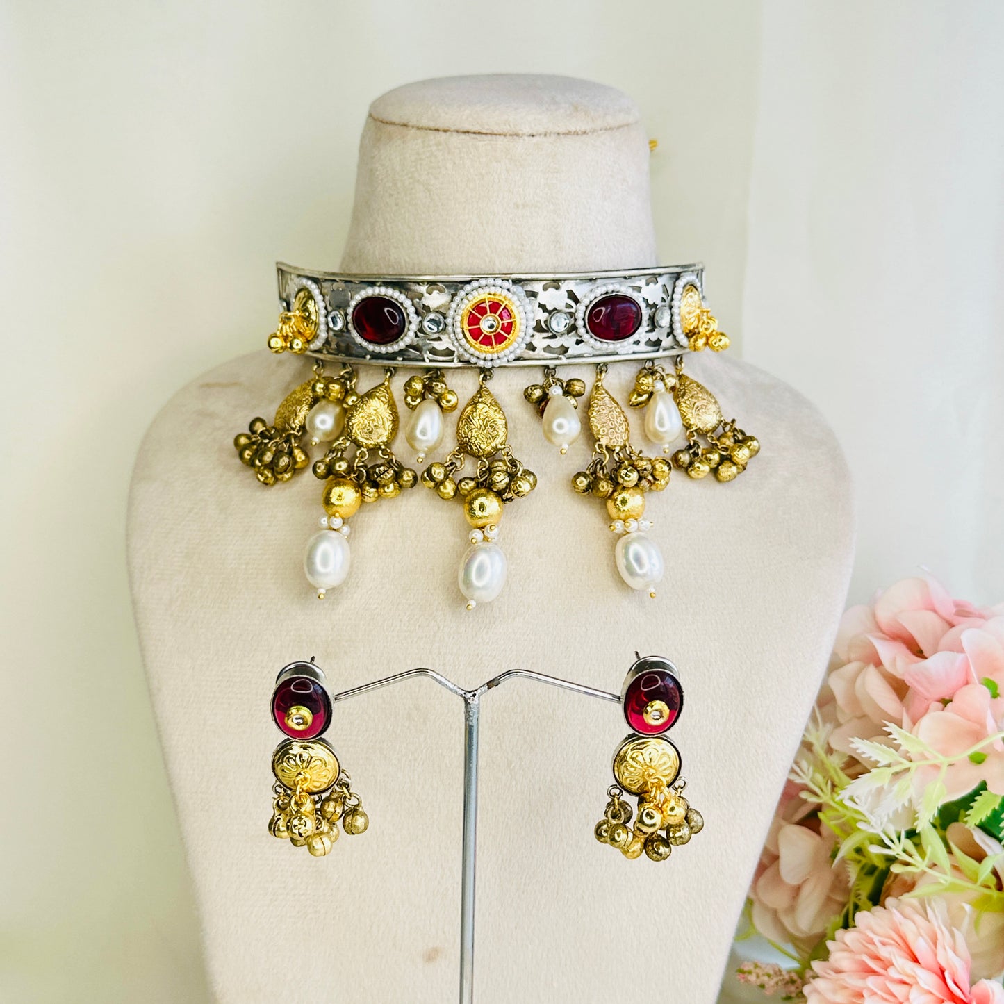 Dual Polish Silver Replica Choker