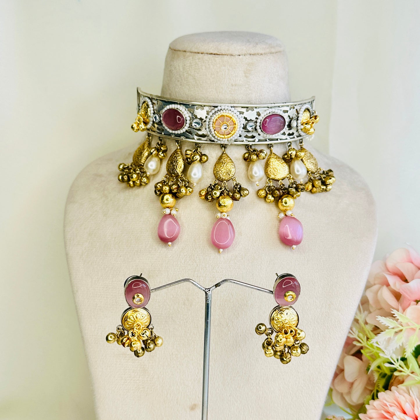Dual Polish Silver Replica Choker