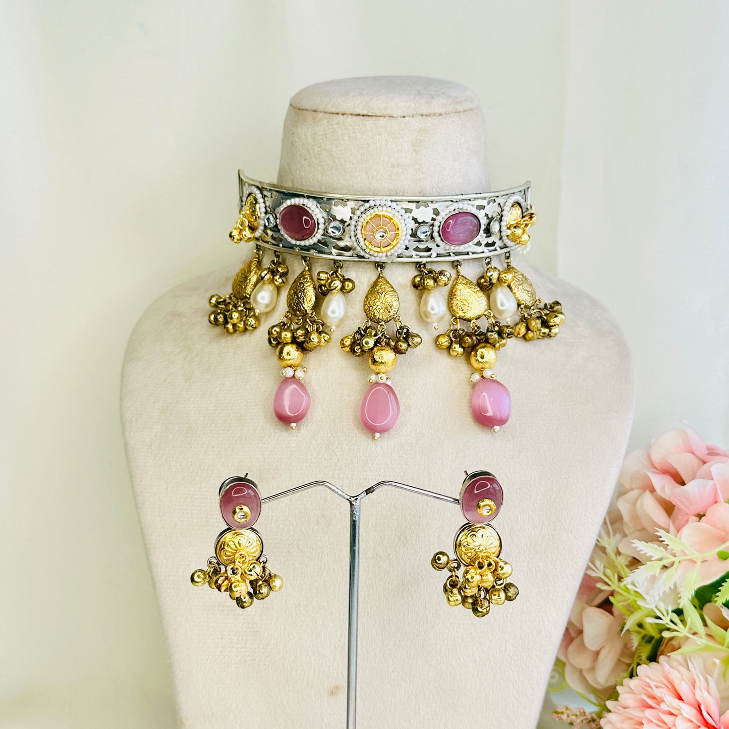 Dual Polish Silver Replica Choker