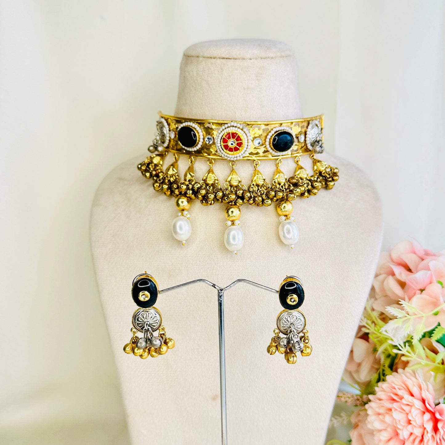 Dual Polish Silver Replica Choker