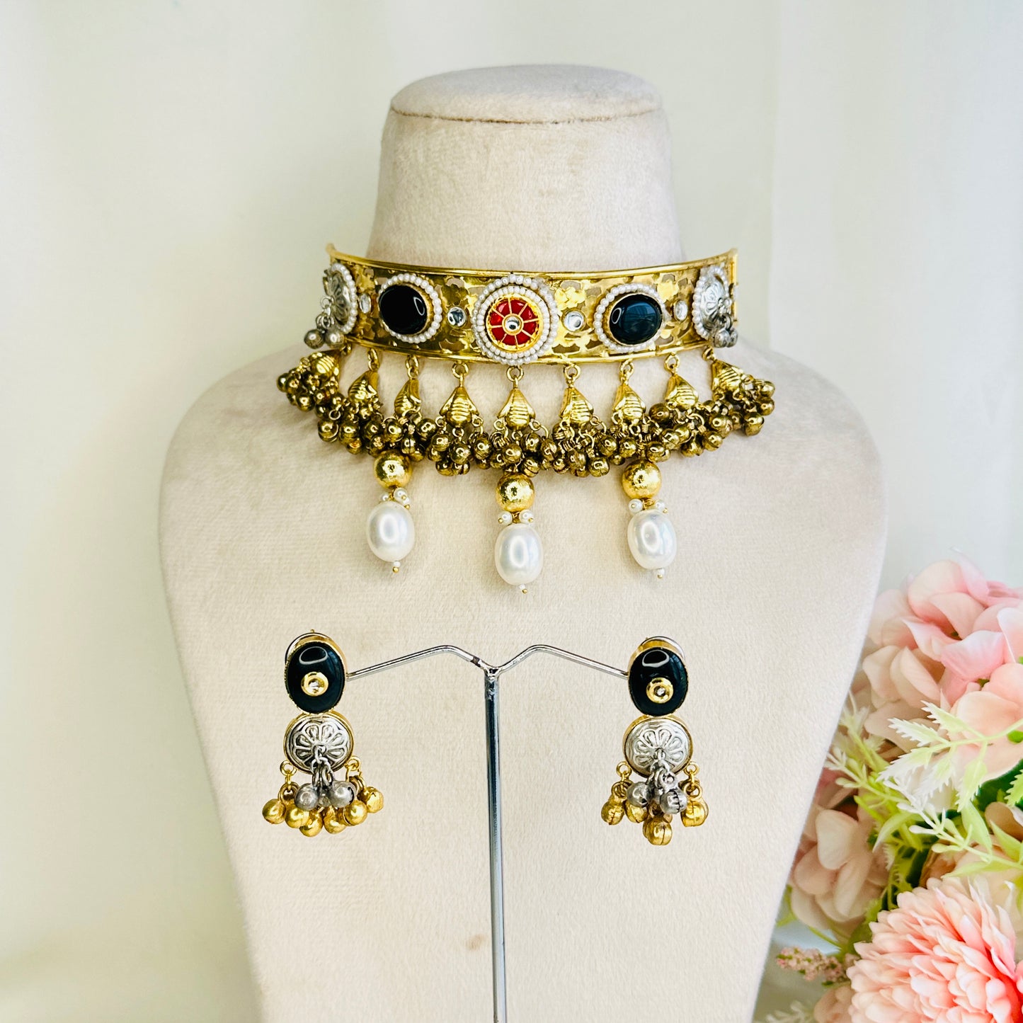Dual Polish Silver Replica Choker