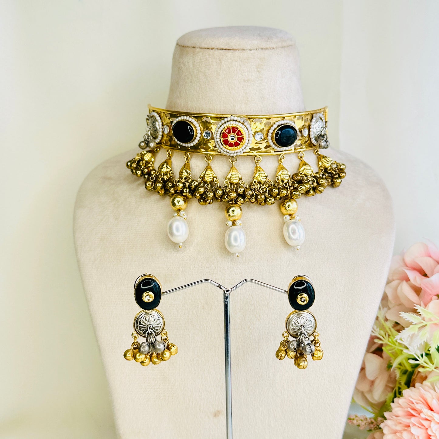 Dual Polish Silver Replica Choker