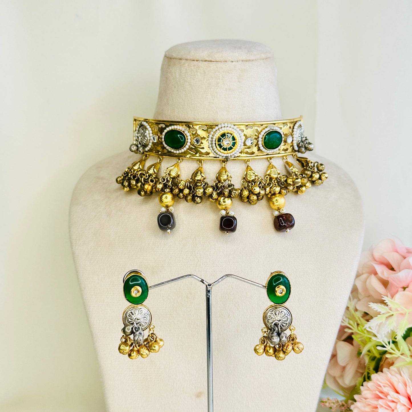 Dual Polish Silver Replica Choker