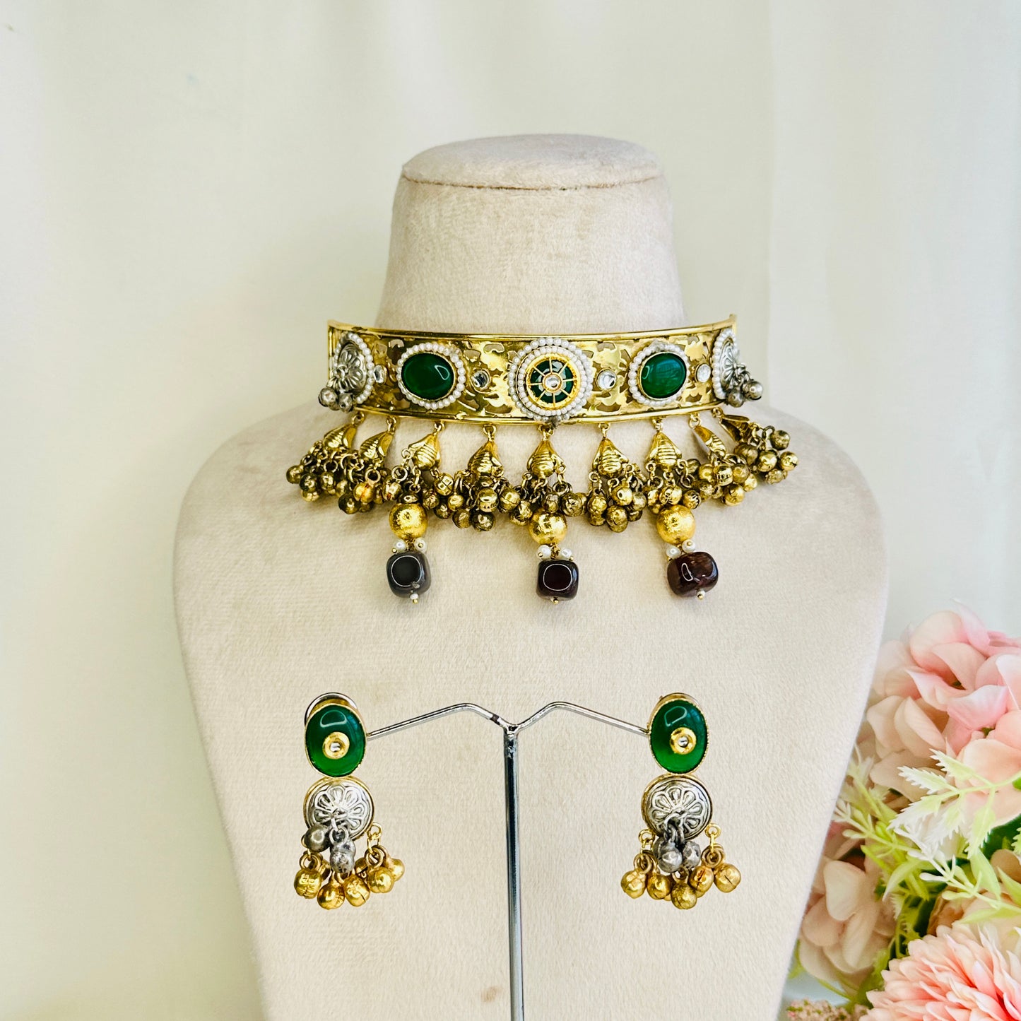 Dual Polish Silver Replica Choker