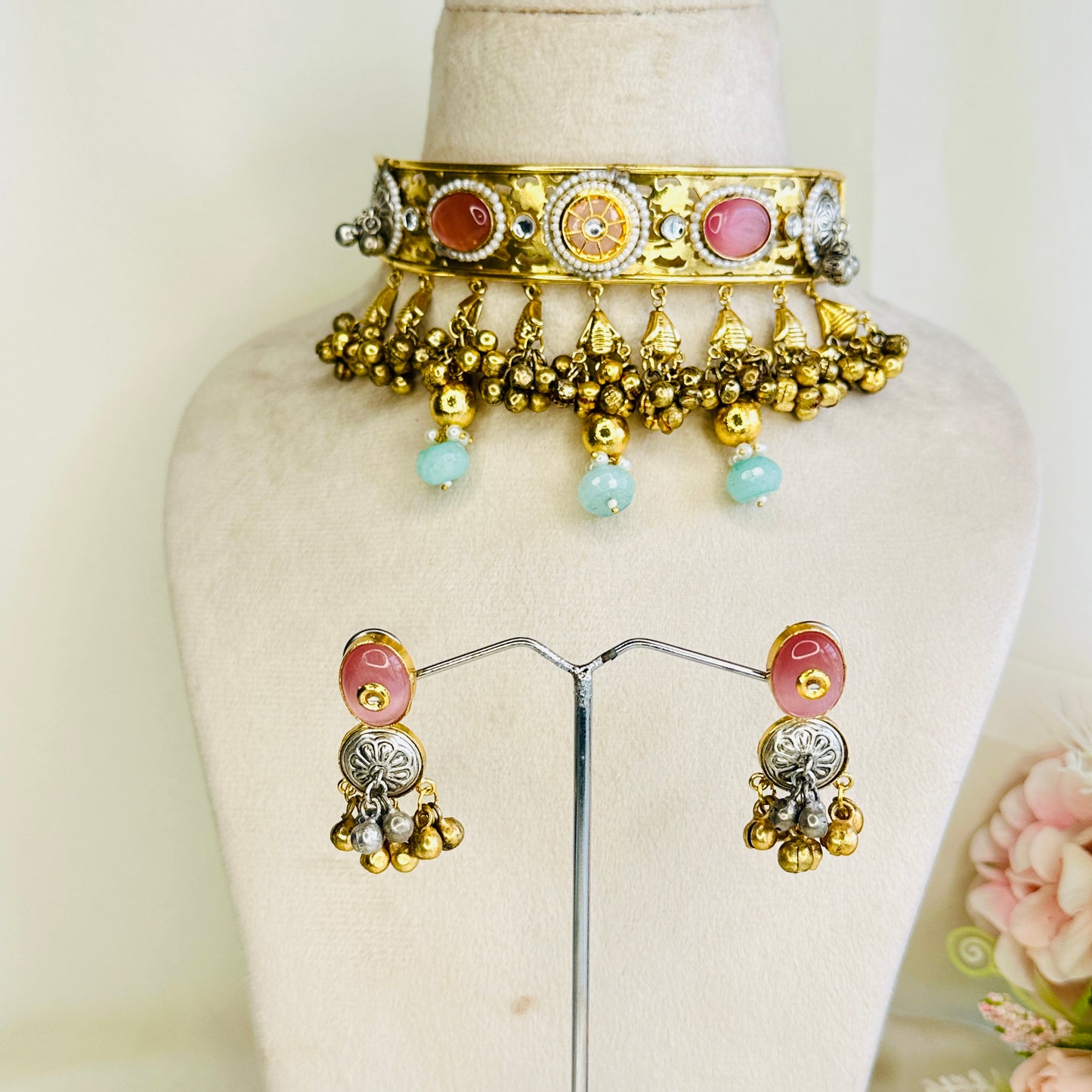 Dual Polish Silver Replica Choker