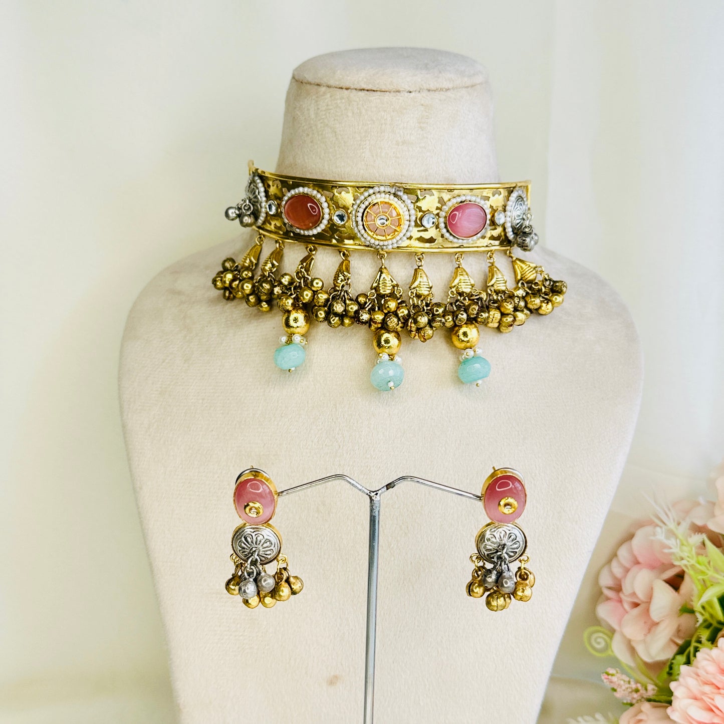 Dual Polish Silver Replica Choker