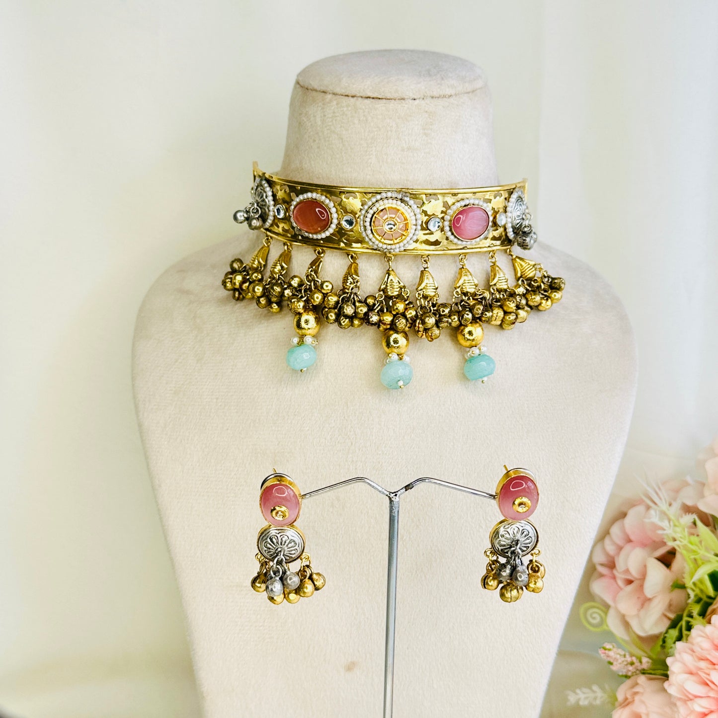 Dual Polish Silver Replica Choker